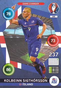 Kolbeinn Sigthorsson Iceland Panini UEFA EURO 2016 Game Changer #169